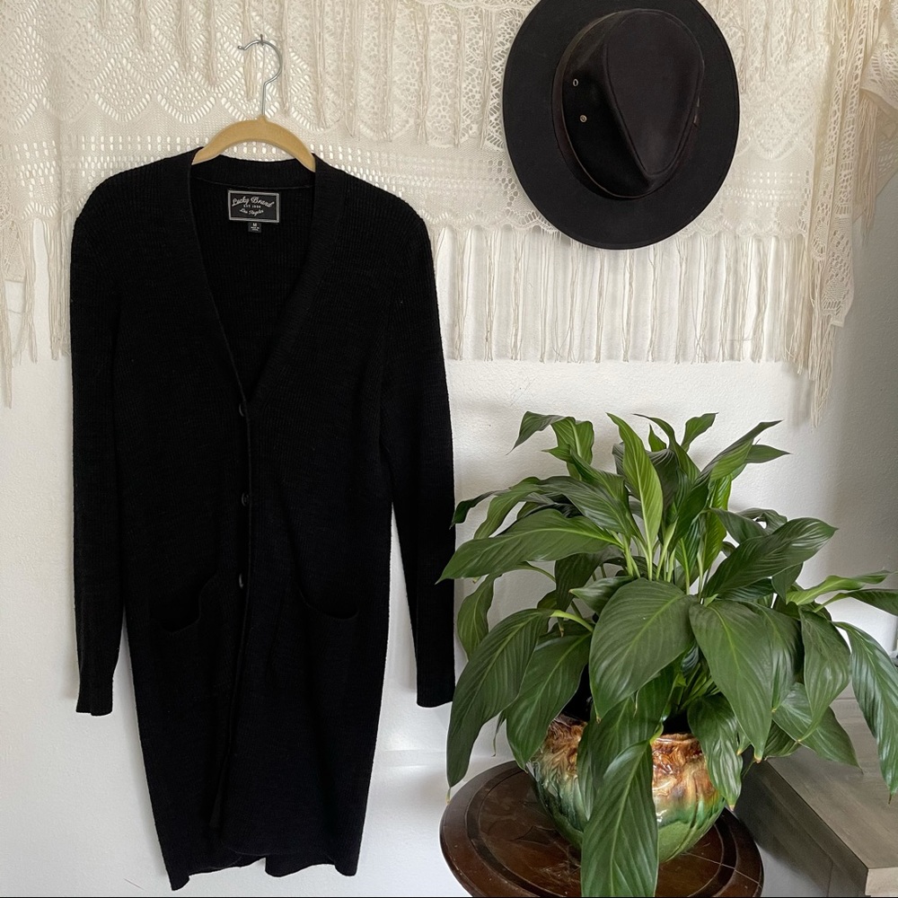 Lucky Brand Long Black Cardigan